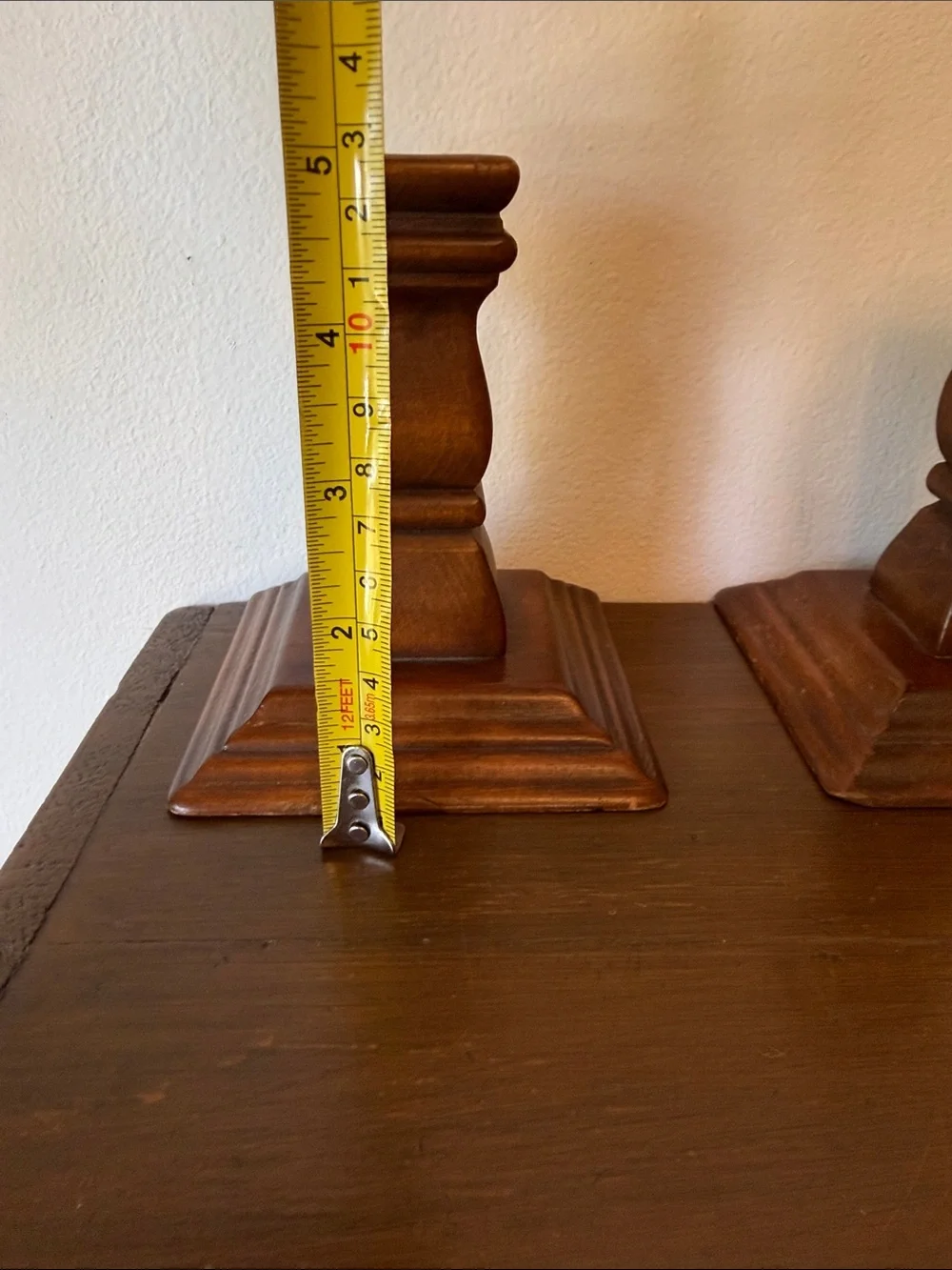 Classic Wooden Candlestick Holders in Warm Brown